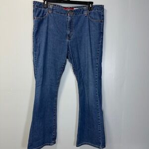 Levis 525 Nouveau Low Boot Cut Stretch Jeans Blue Denim Womens Size 18 MIS M Y2K